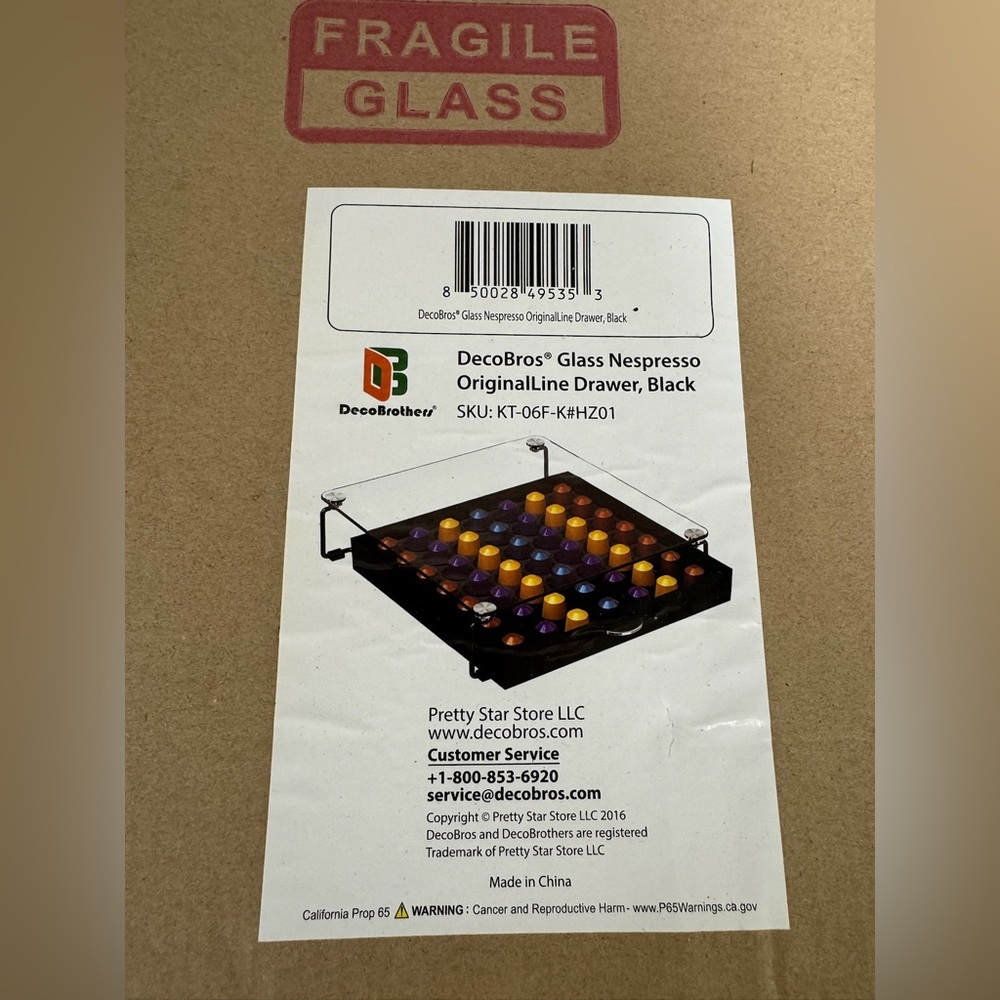 Black Glass Nespresso OriginalLine Drawer